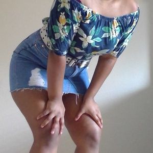 floral off shoulder top